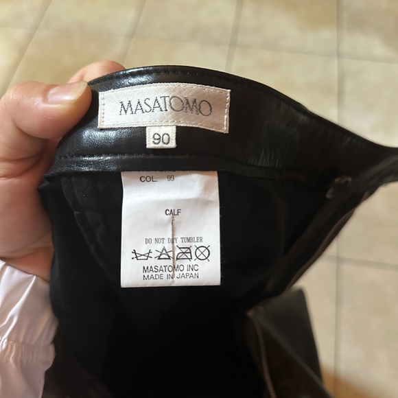Masatomo Men’s Calf Leather Pants. - Picture 1 of 3